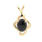 Elegant Ladies 14k Yellow Gold Black Onyx Pendant & Earrings Jewelry Set