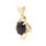 Elegant Ladies 14k Yellow Gold Black Onyx Pendant & Earrings Jewelry Set