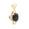 Elegant Ladies 14k Yellow Gold Black Onyx Pendant & Earrings Jewelry Set