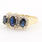 Fine Estate 14K Yellow Gold Diamond Blue Sapphire Right Hand Ring 