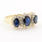 Fine Estate 14K Yellow Gold Diamond Blue Sapphire Right Hand Ring 