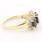 Fine Estate 14K Yellow Gold Diamond Blue Sapphire Right Hand Ring 