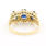 Fine Estate 14K Yellow Gold Diamond Blue Sapphire Right Hand Ring 