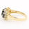 Fine Estate 14K Yellow Gold Diamond Blue Sapphire Right Hand Ring 