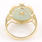 Vintage Classic 14K Yellow Gold Jade Cocktail Ring Size 7