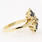 Fine Vintage 14K Yellow Gold Blue Spinel Diamond Gem Right Hand Ring