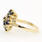 Fine Vintage 14K Yellow Gold Blue Spinel Diamond Gem Right Hand Ring