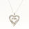 Classic Modern Ladies 10K White Gold Diamond Heart Pendant 19" Chain Necklace