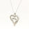 Classic Modern Ladies 10K White Gold Diamond Heart Pendant 19" Chain Necklace