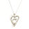 Classic Modern Ladies 10K White Gold Diamond Heart Pendant 19" Chain Necklace