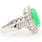 Retro 14K White Gold Jade Cabochon Diamond 3.50CTW Right Hand Cocktail Ring