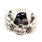 Estate Men's 925 Sterling Silver Skull and Wings Ring Band Size 8.5