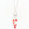 Estate Silver 925 Figaro Chain Blood Orange Gemstone Chandelier Drop Pendant 