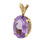 Retro Estate 10K Yellow Gold Purple Amethyst Oval Cut 4.38CTW Statement Pendant 