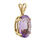 Retro Estate 10K Yellow Gold Purple Amethyst Oval Cut 4.38CTW Statement Pendant 