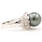 Classic Estate 18K White Gold Black Tahitian Pearl Diamond Right Hand Ring Jewelry