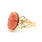 Vintage Estate Ladies 10K Yellow Gold Cameo Coral Ornate Right Hand Ring