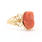 Vintage Estate Ladies 10K Yellow Gold Cameo Coral Ornate Right Hand Ring