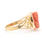 Vintage Estate Ladies 10K Yellow Gold Cameo Coral Ornate Right Hand Ring