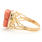Vintage Estate Ladies 10K Yellow Gold Cameo Coral Ornate Right Hand Ring