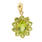 Retro Estate 14K Yellow Gold Lime Green Peridot Oval Cut Cluster 25MM Pendant 