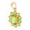 Retro Estate 14K Yellow Gold Lime Green Peridot Oval Cut Cluster 25MM Pendant 