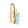 Retro Estate 14K Yellow Gold Diamond Pear Cut Blue Topaz Slide 20MM Pendant 