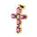 Retro Estate 14K Yellow Gold Tanzanite Diamond 2.00CTW Cross Pendant