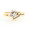 Estate Vintage 10K Yellow Gold Diamond 0.30CTW Heart Anniversary Wedding Ring Set 