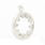 NEW Modern 14k High Polished White Gold Natural Diamond Circle of Love Pendant