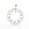 NEW Modern 14k High Polished White Gold Natural Diamond Circle of Love Pendant