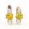 Vintage Estate 8K Yellow Gold Yellow White Topaz Huggie French Back Earrings