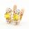 Vintage Estate 8K Yellow Gold Yellow White Topaz Huggie French Back Earrings