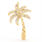 NEW Modern 14K Yellow Gold Palm Tree Pave Set Diamond 0.30CTW Slide Pendant 