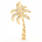 NEW Modern 14K Yellow Gold Palm Tree Pave Set Diamond 0.30CTW Slide Pendant 