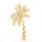 NEW Modern 14K Yellow Gold Palm Tree Pave Set Diamond 0.30CTW Slide Pendant 