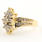 Vintage Estate 14K Yellow Gold Diamond 0.90CTW Cluster Right Hand Ring