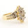 Vintage Estate 14K Yellow Gold Diamond 0.90CTW Cluster Right Hand Ring