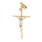 Estate 14K Yellow Gold Religious Cross Crucified Jesus Pendant 