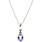 Modern Estate 10K White Gold Iolite Diamond Necklace Pendant Ring 2PC Jewelry Set