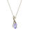 Modern Estate 10K White Gold Iolite Diamond Necklace Pendant Ring 2PC Jewelry Set