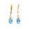 Classic Ladies 14K Yellow Gold Blue Oval Cut Topaz Two Piece Ring Earrings Set