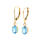 Classic Ladies 14K Yellow Gold Blue Oval Cut Topaz Two Piece Ring Earrings Set