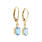 Classic Ladies 14K Yellow Gold Blue Oval Cut Topaz Two Piece Ring Earrings Set