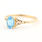 Classic Ladies 14K Yellow Gold Blue Oval Cut Topaz Two Piece Ring Earrings Set