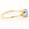 Classic Ladies 14K Yellow Gold Blue Oval Cut Topaz Two Piece Ring Earrings Set