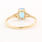 Classic Ladies 14K Yellow Gold Blue Oval Cut Topaz Two Piece Ring Earrings Set