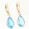 Retro 14K Yellow Gold Blue Topaz Pear Cut Gemstone 13.0CTW Drop Earrings