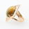 Fine Vintage Estate Retro 18K Yellow Gold Tigers Eye Cabochon Cocktail Ring