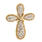 Vintage Classic Estate 10K Yellow Gold Cross Diamond Pendant - 25MM